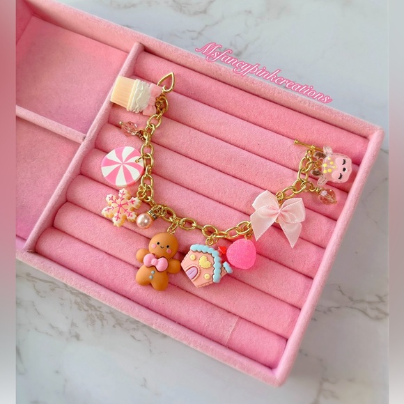 Gold Plated Gingerbread Overload Charm Bracelet - Picture 2 of 2